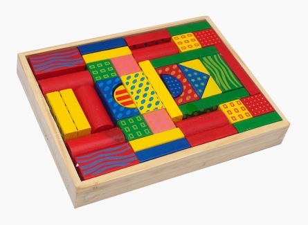 Я74317-3 Деревянная игрушка. Конструктор. (цветные строительные блоки) (26x30)