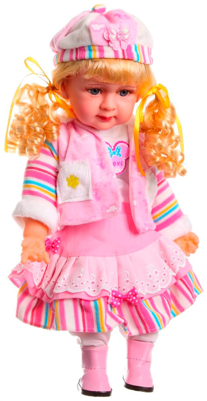 ЯД29946 Кукла, BOX, девочка с кудряшками в розово