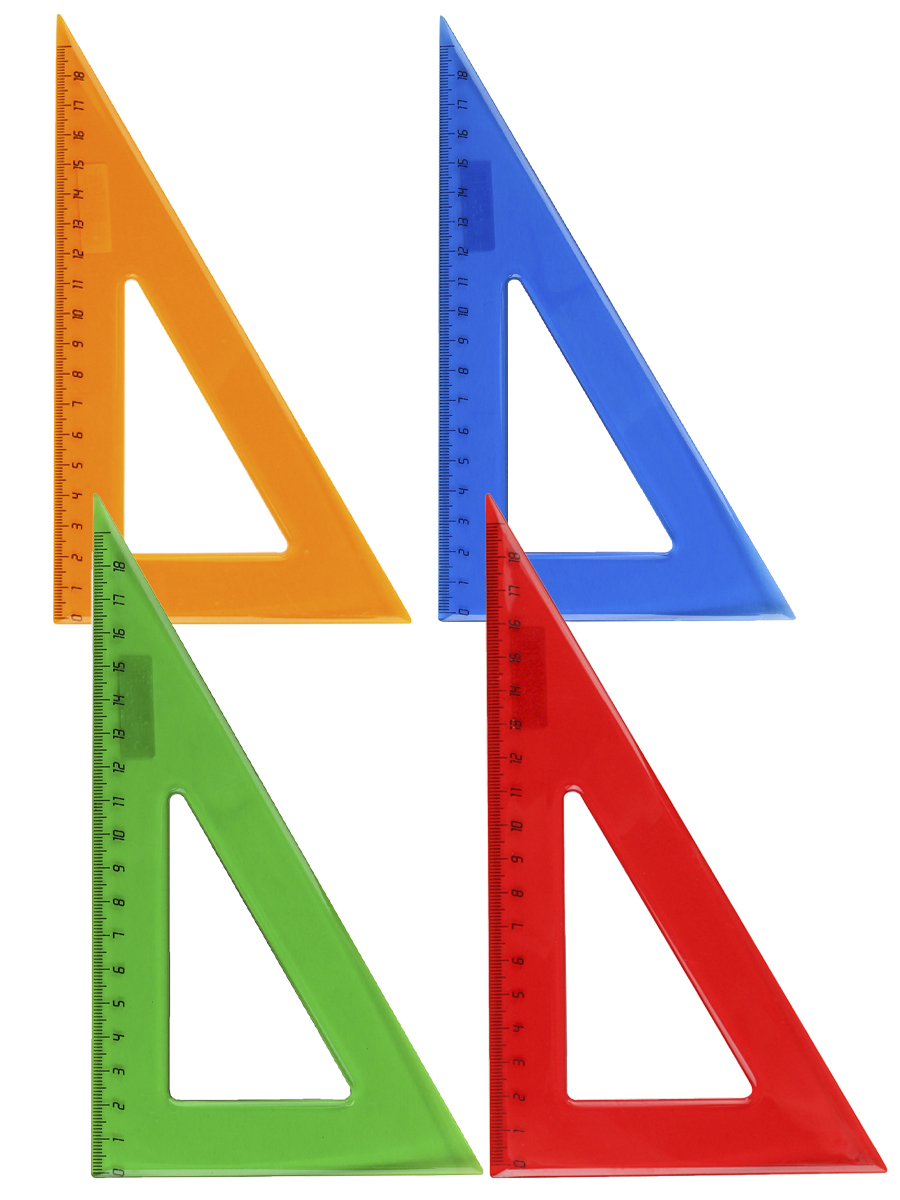 Я06212-0 Треугольник ЦВЕТНОЕ ПРОЗРАЧНОЕ АССОРТИ (Л-6212) 18 см. 30гр.
