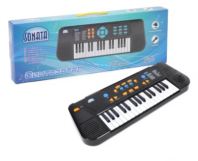 Я105310 Синтезатор "SONATA" с микрофоном и адаптером, руссиф.инструкция и панель.32 клавиши,3 ритма,