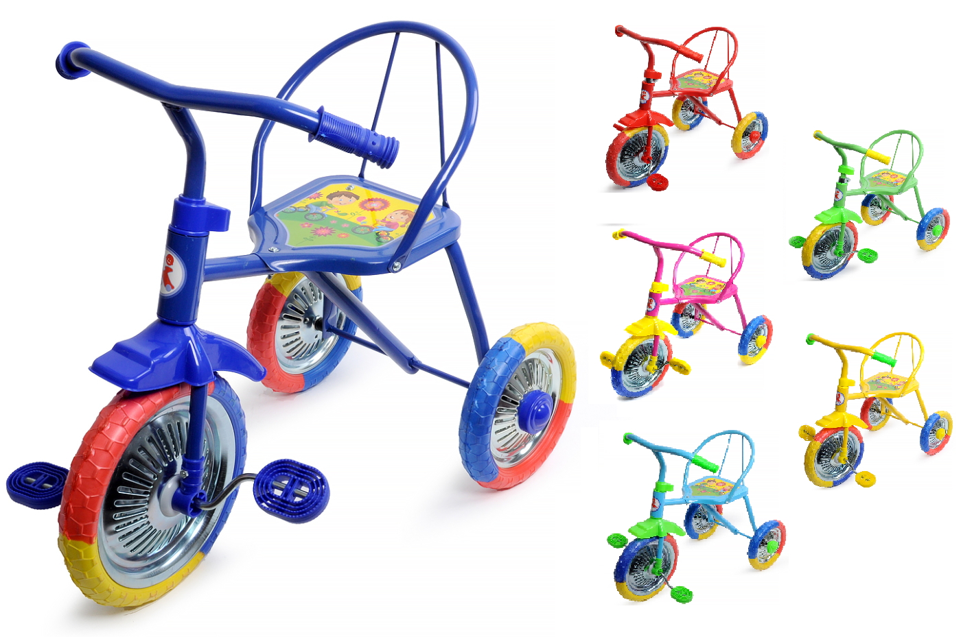 ЯДЖ-В3-2МХ Велосипед 3х-кол. Озорной ветерок, колеса пластик 10/8, сиденье жестк., цвет ми