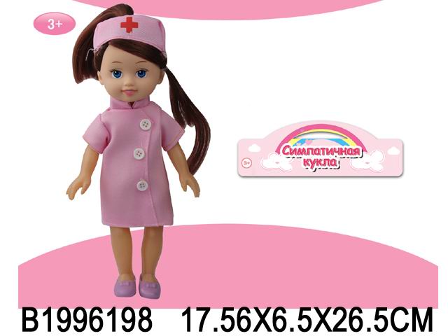 Я25132-3 Кукла (25см) "Симпатичная кукла. Медсестра" (звук, бат. 2*AG13 в компл) в пакете