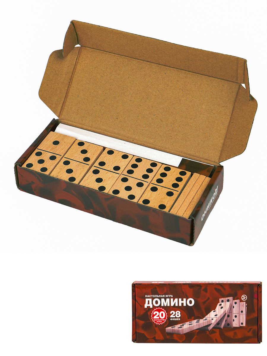 Я99445-0 Домино деревянное (19х8.3х4 см) в коробке (Арт. AN02568)